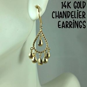 14K Gold Chandelier Earrings